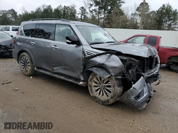 2023 Nissan Armada SL with VIN JN8AY2BA6P9400489, listed as a Copart auction lot 46161095 with 17,542 mi miles and Salvage Title. Bid and sale history available at carsss.com. Image 4.