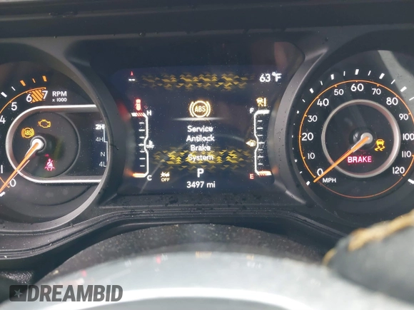 2025 Jeep Wrangler Sahara with VIN 1C4PJXEN6SW526206, listed as a IAAI auction lot 41610649 with 3,497 mi miles and . Bid and sale history available at DreamBid. Image 7.
