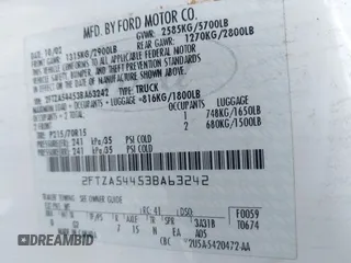 2003 Ford Windstar Cargo with VIN 2FTZA54453BA63242, listed as a IAAI auction lot 41414575 with Not Provided miles. Bid and sale history available at carsss.com. Image 9.