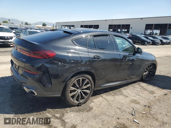 2025 BMW X6 xDrive40i with VIN 5UX33EX00S9W74492, listed as a Copart auction lot 52379805 with 0 mi miles and Clean Title. Bid and sale history available at carsss.com. Image 3.