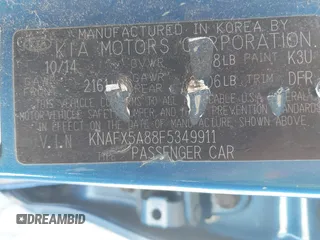 2015 Kia Forte EX z VIN KNAFX5A88F5349911, wystawiony jako IAAI lot #42101827 z przebiegiem 129 911 mil mil oraz . Historia ofert i sprzedaży dostępna na DreamBid. Obrazek 9.