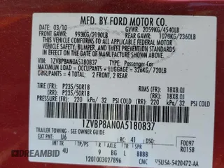 2010 Ford Mustang V6 with VIN 1ZVBP8AN0A5180837, listed as a Copart auction lot 49065685 with 150,494 mi miles and Salvage Title. Bid and sale history available at carsss.com. Image 14.