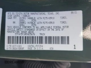 2021 Toyota Tundra Platinum z VIN 5TFAY5F10MX035676, wystawiony jako Copart lot #73296214 z przebiegiem Nie podano mil oraz Szkoda całkowita • Salvage title. Historia ofert i sprzedaży dostępna na DreamBid. Obrazek 12.