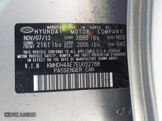 2014 Hyundai Elantra SE with VIN KMHDH4AE7EU032788, listed as a IAAI auction lot 41638876 with 135,943 mi miles. Bid and sale history available at carsss.com. Image 9.
