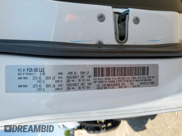 2020 Jeep Cherokee Trailhawk с VIN 1C4PJMBX4LD609103, выставлен на аукционе Copart как лот 60469955 с пробегом 70 179 миль миль и Списание • Salvage title. История ставок и продаж доступна на DreamBid. Изображение 13.