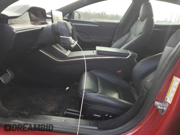 2021 Tesla Model S Plaid with VIN 5YJSA1E66MF435931, listed as a Copart auction lot 45583255 with 41,925 mi miles and Salvage Title. Bid and sale history available at carsss.com. Image 7.