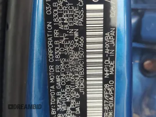 2012 Toyota Prius One z VIN JTDKDTB39C1507466, wystawiony jako Copart lot #55726175 z przebiegiem Nie podano mil oraz Szkoda całkowita • Salvage title. Historia ofert i sprzedaży dostępna na DreamBid. Obrazek 12.