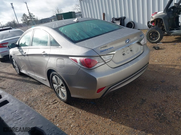 2013 Hyundai Sonata Hybrid with VIN KMHEC4A41DA092477, listed as a IAAI auction lot 41453656 with 124,804 mi miles. Bid and sale history available at carsss.com. Image 3.