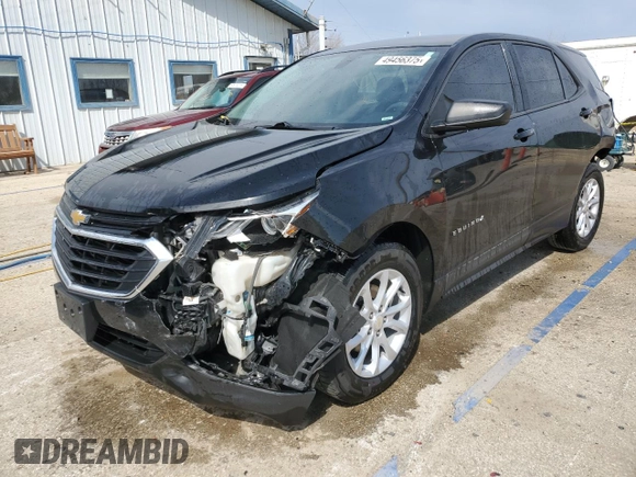 2019 Chevrolet Equinox LS with VIN 3GNAXHEV2KL296025, listed as a Copart auction lot 49456375 with 95,767 mi miles and Salvage Title. Bid and sale history available at carsss.com. Image 1.