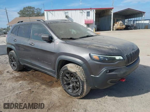 2019 Jeep Cherokee Trailhawk with VIN 1C4PJMBX3KD246100, listed as a IAAI auction lot 41191581 with 98,124 mi miles and . Bid and sale history available at DreamBid. Image 1.
