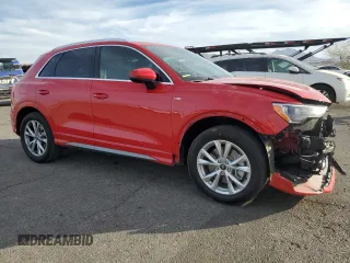 2022 Audi Q3 S line Premium with VIN WA1DECF33N1150413, listed as a Copart auction lot 43773895 with 43,800 mi miles and Salvage Title. Bid and sale history available at DreamBid. Image 4.