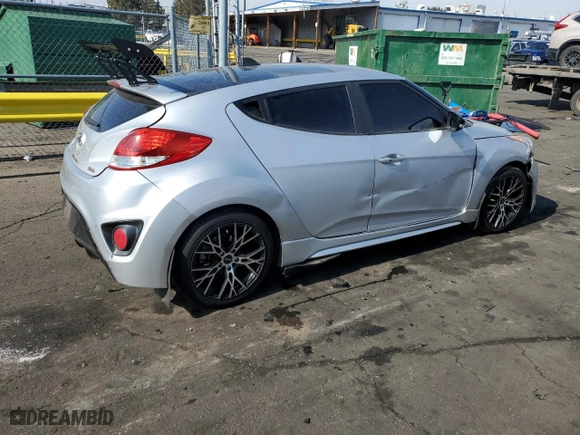 2013 Hyundai Veloster Turbo w/Black Int with VIN KMHTC6AE6DU106299, listed as a Copart auction lot 46308675 with 152,911 mi miles and Salvage Title. Bid and sale history available at carsss.com. Image 3.