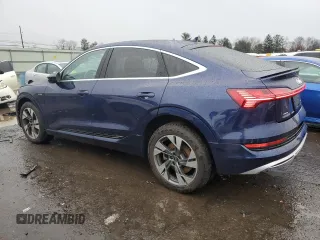 2021 Audi e-tron Sportback Prestige with VIN WA13AAGE2MB020112, listed as a Copart auction lot 44915684 with 35,147 mi miles and . Bid and sale history available at DreamBid. Image 2.
