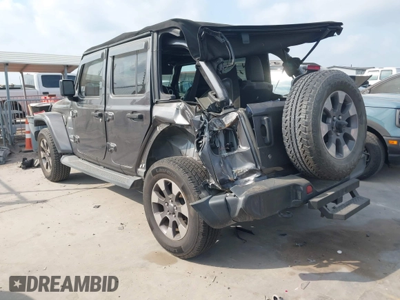 2018 Jeep Wrangler Unlimited Sahara z VIN 1C4HJXEG5JW194523, wystawiony jako IAAI lot #42056557 z przebiegiem 71 141 mil mil oraz . Historia ofert i sprzedaży dostępna na DreamBid. Obrazek 3.