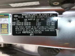 2012 Kia Sportage LX with VIN KNDPB3A28C7257185, listed as a Copart auction lot 53354925 with 209,699 mi miles and Clean Title. Bid and sale history available at carsss.com. Image 12.