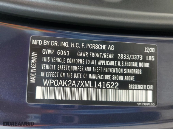 2021 Porsche Panamera 4S E-Hybrid with VIN WP0AK2A7XML141622, listed as a Copart auction lot 45359173 with 0 mi miles. Bid and sale history available at carsss.com. Image 12.