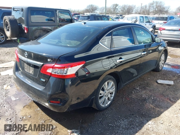 2013 Nissan Sentra SV with VIN 3N1AB7APXDL627173, listed as a IAAI auction lot 41653166 with 134,597 mi miles. Bid and sale history available at carsss.com. Image 4.
