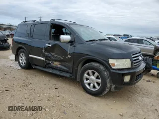 2007 Infiniti QX56 with VIN 5N3AA08C27N800671, listed as a Copart auction lot 43329395 with 256,723 mi miles and Salvage Title. Bid and sale history available at carsss.com. Image 4.