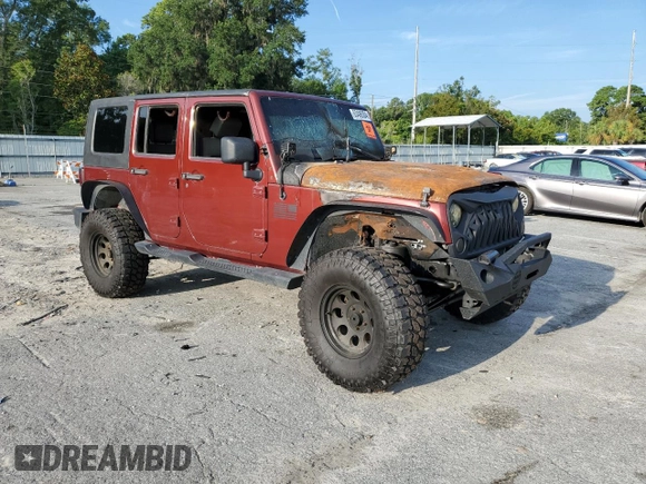 2010 Jeep Wrangler Unlimited Sahara with VIN 1J4BA5H13AL141851, listed as a Copart auction lot 63486504 with 0 mi miles and Salvage Title. Bid and sale history available at carsss.com. Image 4.