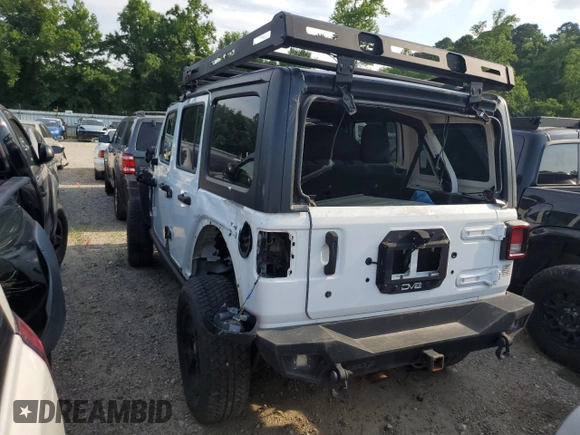 2018 Jeep Wrangler Unlimited Sport S with VIN 1C4HJXDGXJW130690, listed as a Copart auction lot 46921725 with 107,616 mi miles and Salvage title. Bid and sale history available at DreamBid. Image 2.