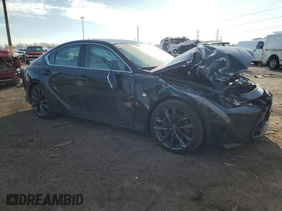 2023 Lexus IS with VIN JTHGZ1E26P5031110, listed as a Copart auction lot 47518905 with 9,498 mi miles and Salvage Title. Bid and sale history available at carsss.com. Image 4.