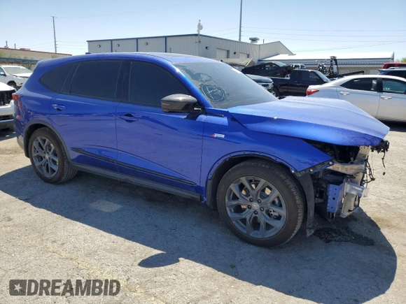 2024 Acura MDX w/A-Spec Package with VIN 5J8YE1H00RL005047, listed as a Copart auction lot 60940675 with 14,032 mi miles and Salvage title. Bid and sale history available at DreamBid. Image 4.