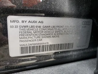2022 Audi A8 with VIN WAULDAF8XNN005475, listed as a Copart auction lot 86819894 with 43,777 mi miles and Salvage Title. Bid and sale history available at carsss.com. Image 13.