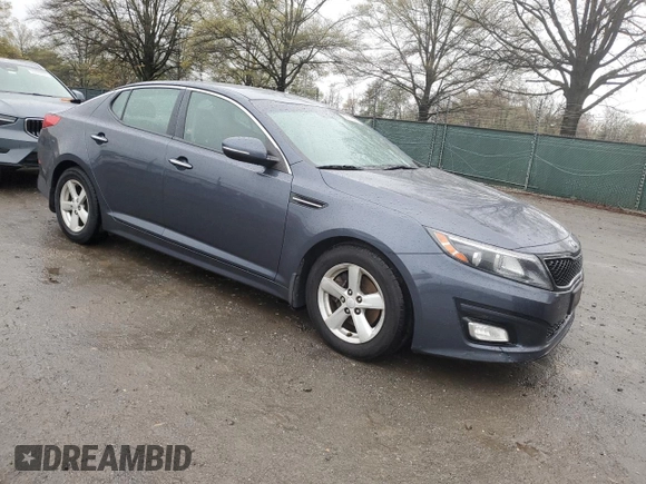 2015 Kia Optima LX with VIN KNAGM4A7XF5535691, listed as a Copart auction lot 52178395 with 154,976 mi miles and Clean Title. Bid and sale history available at carsss.com. Image 4.