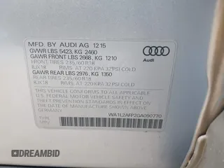 2016 Audi Q5 Premium Plus with VIN WA1L2AFP2GA090770, listed as a IAAI auction lot 41905423 with 252,304 mi miles. Bid and sale history available at carsss.com. Image 9.