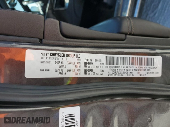 2014 Jeep Grand Cherokee Summit with VIN 1C4RJFJGXEC159438, listed as a Copart auction lot 50864595 with 134,558 mi miles and Salvage title. Bid and sale history available at DreamBid. Image 16.