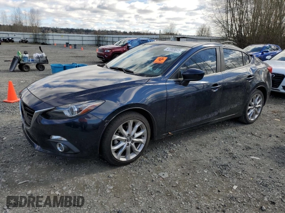 2014 Mazda 3 S Grand Touring with VIN JM1BM1W37E1159197, listed as a Copart auction lot 47953025 with 58,776 mi miles and Salvage Title. Bid and sale history available at DreamBid. Image 1.