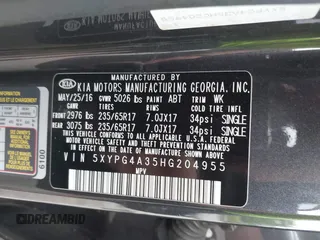 2017 Kia Sorento LX z VIN 5XYPG4A35HG204955, wystawiony jako IAAI lot #41966406 z przebiegiem Nie podano mil oraz . Historia ofert i sprzedaży dostępna na DreamBid. Obrazek 9.