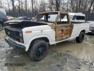 1985 Ford F-150 with VIN 1FTDF15Y4FNA66826, listed as a Copart auction lot 43598765 with 0 mi miles and Salvage Title. Bid and sale history available at carsss.com. Image 1.