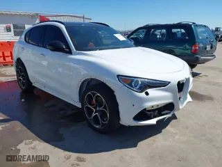 2023 Alfa Romeo Stelvio Ti with VIN ZASPAKBN4P7D63524, listed as a IAAI auction lot 41626631 with 37,731 mi miles. Bid and sale history available at carsss.com. Image 1.