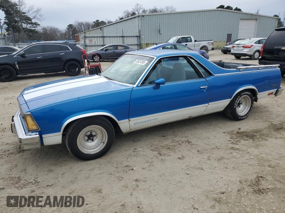 1981 Chevrolet El Camino with VIN 1GCCW80J2BD432782, listed as a Copart auction lot 41821285 with 24,296 mi miles and Salvage Title. Bid and sale history available at carsss.com. Image 1.