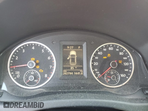 2012 Volkswagen Tiguan SE with VIN WVGAV7AX9CW003857, listed as a Copart auction lot 58356295 with 202,794 mi miles and Salvage title. Bid and sale history available at DreamBid. Image 9.