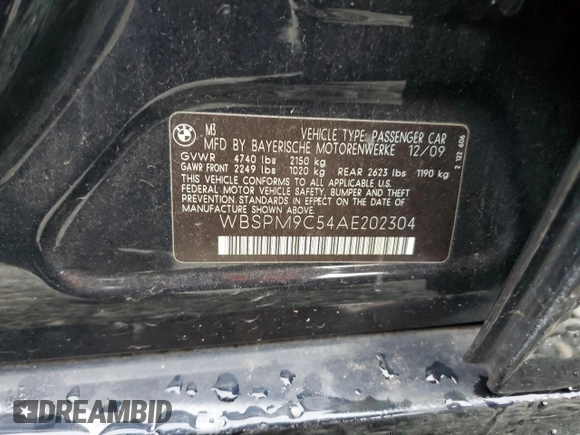 2010 BMW M3 with VIN WBSPM9C54AE202304, listed as a Copart auction lot 43448655 with 159,995 mi miles and Salvage Title. Bid and sale history available at carsss.com. Image 15.