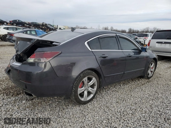 2012 Acura TL Tech Auto with VIN 19UUA9F58CA002553, listed as a Copart auction lot 46411715 with 134,007 mi miles and Salvage Title. Bid and sale history available at carsss.com. Image 3.
