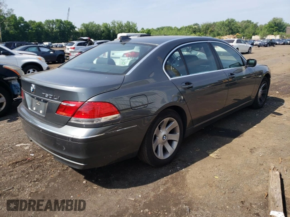 2006 BMW 7 Series 750Li with VIN WBAHN83546DT34797, listed as a Copart auction lot 60511685 with 92,565 mi miles and Salvage title. Bid and sale history available at DreamBid. Image 3.