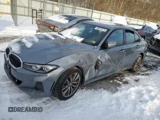 2023 BMW 3 Series 330i xDrive with VIN 3MW89FF04P8D24049, listed as a Copart auction lot 89016375 with 14,749 mi miles and Salvage Title. Bid and sale history available at carsss.com. Image 1.