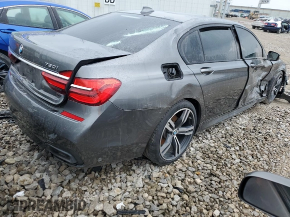 2017 BMW 7 Series 750i with VIN WBA7F0C33HGM22010, listed as a Copart auction lot 45919333 with 0 mi miles. Bid and sale history available at carsss.com. Image 3.