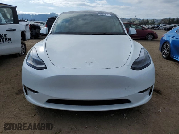 2025 Tesla Model Y Long Range with VIN 7SAYGDED6SF271931, listed as a Copart auction lot 43376015 with 261 mi miles and Salvage Title. Bid and sale history available at DreamBid. Image 5.