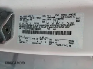 2014 Ford Escape SE with VIN 1FMCU9GX0EUB43986, listed as a Copart auction lot 47384795 with 46,573 mi miles and Clean Title. Bid and sale history available at carsss.com. Image 15.