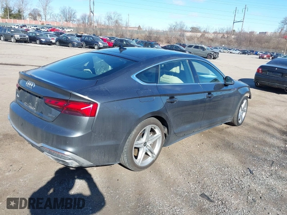 2021 Audi A5 Sportback S line Premium Plus with VIN WAUFACF52MA047877, listed as a IAAI auction lot 41643604 with 34,912 mi miles. Bid and sale history available at carsss.com. Image 4.