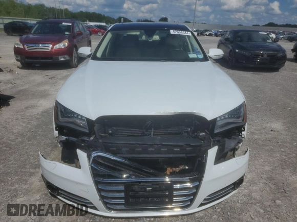 2014 Audi A8 4.0T with VIN WAUR2AFDXEN010107, listed as a Copart auction lot 62056544 with 85,450 mi miles and Non repairable. Bid and sale history available at DreamBid. Image 5.
