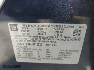 2017 Chevrolet Equinox LS with VIN 2GNFLEEK8H6110930, listed as a IAAI auction lot 41806644 with 150,573 mi miles. Bid and sale history available at carsss.com. Image 9.