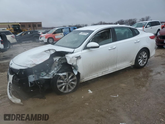 2017 Kia Optima EX with VIN 5XXGU4L3XHG143614, listed as a Copart auction lot 47607915 with 114,617 mi miles and Salvage title. Bid and sale history available at DreamBid. Image 1.