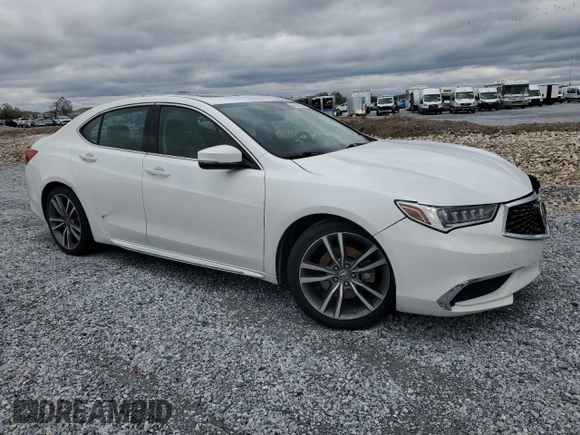 2020 Acura TLX w/Technology Pkg with VIN 19UUB2F48LA001835, listed as a Copart auction lot 46857585 with 39,885 mi miles and Non Repairable. Bid and sale history available at carsss.com. Image 4.