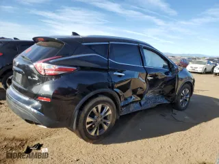 2017 Nissan Murano SL with VIN 5N1AZ2MH8HN124713, listed as a Copart auction lot 72753144 with 109,164 mi miles and Salvage Title. Bid and sale history available at carsss.com. Image 3.