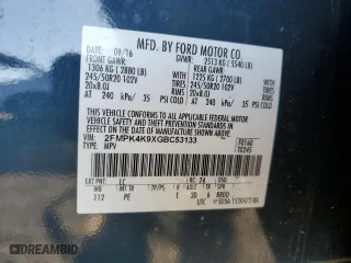 2016 Ford Edge Titanium with VIN 2FMPK4K9XGBC53133, listed as a Copart auction lot 44601205 with 105,454 mi miles and Salvage Title. Bid and sale history available at carsss.com. Image 16.